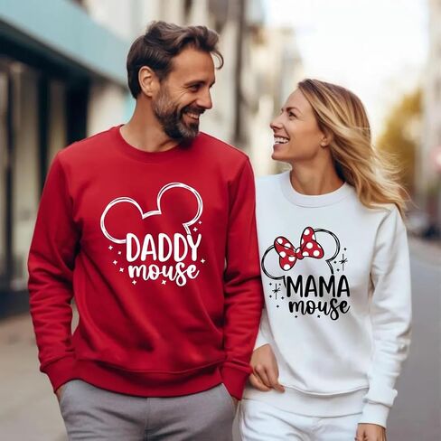 بلوزات عائلية متطابقة، بلوفر Daddy Mouse Mama Mouse، قمصان علوية مخصصة متطابقة للعائلة، سويت شيرت متطابق للزوجين، ملابس عائلية ممتعة in Saudi Arabia