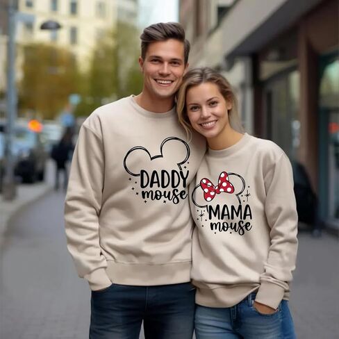 بلوزات عائلية متطابقة، بلوفر Daddy Mouse Mama Mouse، قمصان علوية مخصصة متطابقة للعائلة، سويت شيرت متطابق للزوجين، ملابس عائلية ممتعة in Saudi Arabia