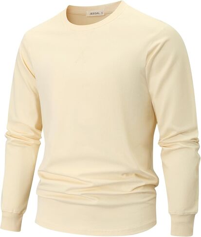 Men's 100% Cotton T-Shirt Solid Color Crewneck Tee for Everyday Wear Pre-Shrunk Casual Basic Top in Kuwait
