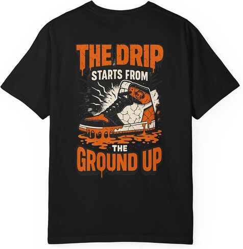 قميص للجنسين The Drip Starts from The Ground Up - تي شيرت رياضي مطابق للوحة الخلفية المحطمة AJ1 - تي شيرت برسومات الشارع in Saudi Arabia