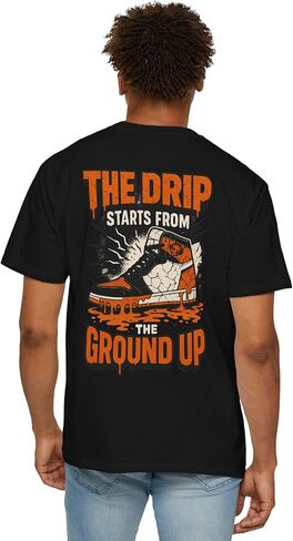 قميص للجنسين The Drip Starts from The Ground Up - تي شيرت رياضي مطابق للوحة الخلفية المحطمة AJ1 - تي شيرت برسومات الشارع in Saudi Arabia
