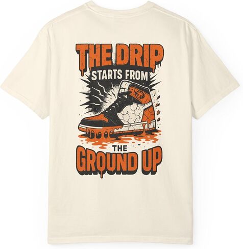 قميص للجنسين The Drip Starts from The Ground Up - تي شيرت رياضي مطابق للوحة الخلفية المحطمة AJ1 - تي شيرت برسومات الشارع in Kuwait
