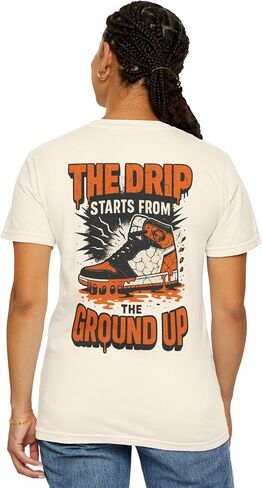 قميص للجنسين The Drip Starts from The Ground Up - تي شيرت رياضي مطابق للوحة الخلفية المحطمة AJ1 - تي شيرت برسومات الشارع in Kuwait