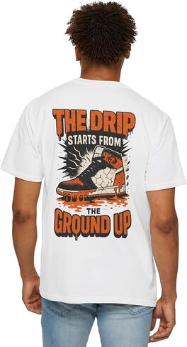 قميص للجنسين The Drip Starts from The Ground Up - تي شيرت رياضي مطابق للوحة الخلفية المحطمة AJ1 - تي شيرت برسومات الشارع in Kuwait