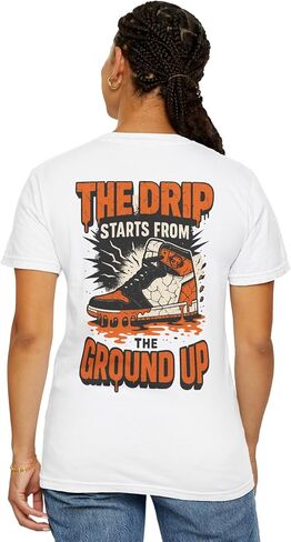 قميص للجنسين The Drip Starts from The Ground Up - تي شيرت رياضي مطابق للوحة الخلفية المحطمة AJ1 - تي شيرت برسومات الشارع in Kuwait