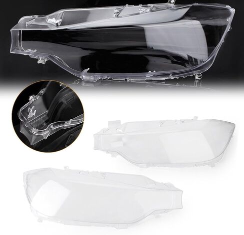 Cndoci37 1 Pair Transparent Front Headlight Headlamp Clear Lens Cover PC Shell Lamp Cap Replacement for BMW F30 2013-2016 Transparent in Saudi Arabia
