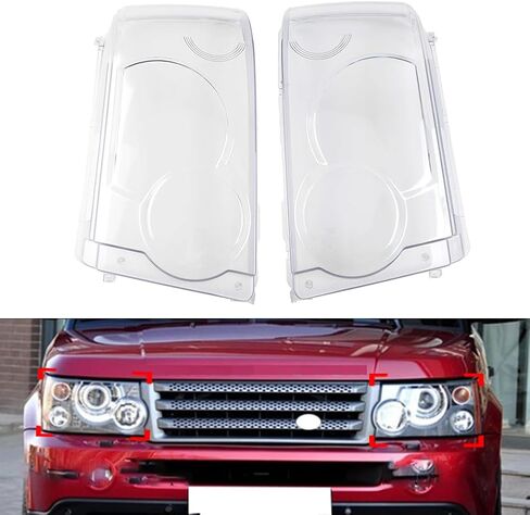 Cndoci37 Car Clear Left & Right Side Headlight Headlamp Shell Cover, Front Lighting Lamp Headlight Assembly Shell For Land Rover For Range Rover Sport 2005-2009, Left & Right in Saudi Arabia