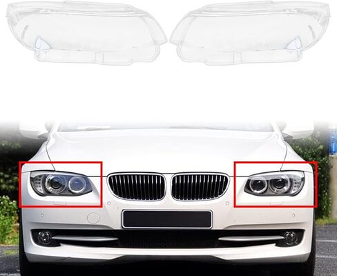 Cndoci37 غطاء عدسة المصباح الأمامي قذيفة عاكس الضوء الأمامي استبدال لسيارات BMW 3 Series E92 E93 كوبيه للتحويل 2010 2011 2012 2013 ، الجانب الأيسر والأيمن in Saudi Arabia