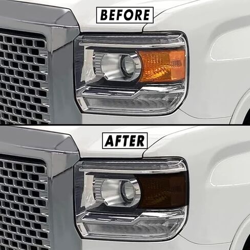 لون دخان الفينيل المقطوع مسبقًا من SlickMod لسيارة GMC Sierra Foglight 2014-2019 (3. Foglight، 20% دخان داكن) in Saudi Arabia