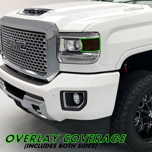 لون دخان الفينيل المقطوع مسبقًا من SlickMod لسيارة GMC Sierra Foglight 2014-2019 (3. Foglight، 20% دخان داكن) in Saudi Arabia