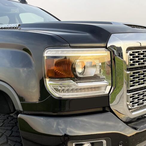 لون دخان الفينيل المقطوع مسبقًا من SlickMod لسيارة GMC Sierra Foglight 2014-2019 (3. Foglight، 20% دخان داكن) in Saudi Arabia