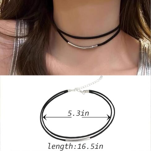 4 Pcs Choker Necklace For Women Black Adjustable Layered Velvet Leather Lace Collar Necklace Goth Jewelry Gifts in Saudi Arabia