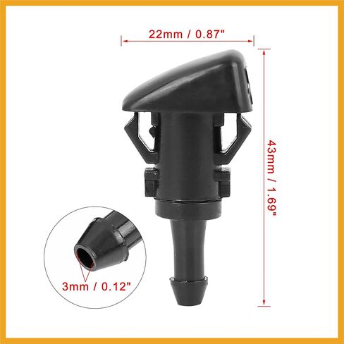 2pcs 5116088AA Car Windshield Wiper Washer Nozzle Sprayer Jet Replacement for Dodge Neon 2000-2005 Replacement in Saudi Arabia