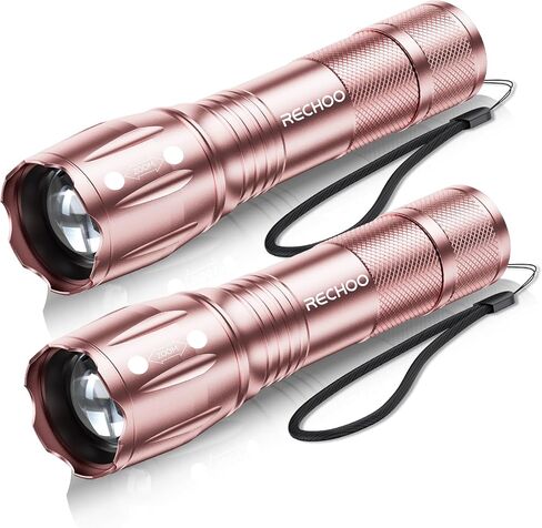 LED Flashlights High Lumens 2 Pack, Powerful Tactical Flashlight With 3 Modes, Pocket Small Flash Light, Waterproof Zoomable Flashlights for Home Emergencies, Camping Essentials (Battery Included) in Saudi Arabia