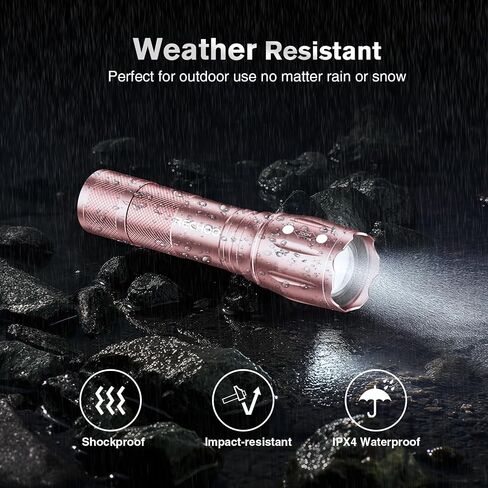LED Flashlights High Lumens 2 Pack, Powerful Tactical Flashlight With 3 Modes, Pocket Small Flash Light, Waterproof Zoomable Flashlights for Home Emergencies, Camping Essentials (Battery Included) in Saudi Arabia