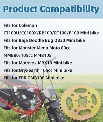 40T High Speed Rear Chain Sprocket #40 41 420 6 Hole Replacement Compatible with CT100U CC100X Mega Moto MMB80 105 Baja Doodle Bug DB30 Motovox MBX10 Mini Bike Parts in Saudi Arabia