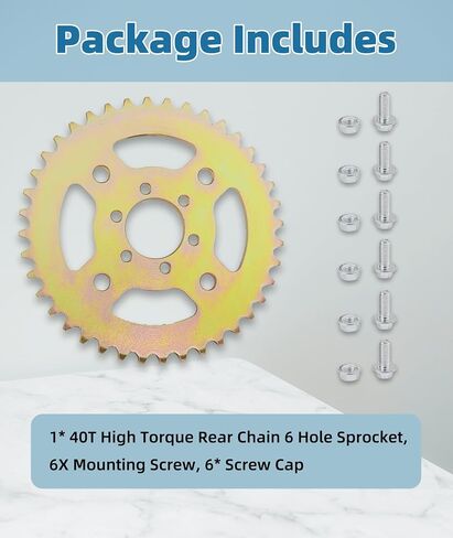 40T High Speed Rear Chain Sprocket #40 41 420 6 Hole Replacement Compatible with CT100U CC100X Mega Moto MMB80 105 Baja Doodle Bug DB30 Motovox MBX10 Mini Bike Parts in Saudi Arabia