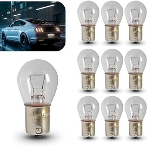 1156 لمبة إضاءة، 10 قطع لمبة إشارة الانعطاف، P21W S25 12V BA15S لمبة هالوجين، عالمية للسيارات والشاحنات وسيارات الدفع الرباعي (أحمر) in Kuwait