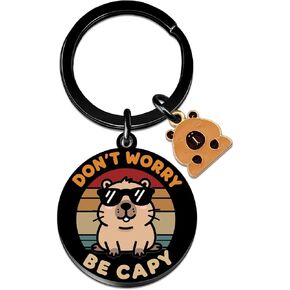 Capybara Keychain Cute Capybara Stuff for Girls Womens Capybaras Gifts for Friend Capybaras Lovers Gift Best Birthday Christmas Gifts for Her -Don't Worry be Capy in Saudi Arabia
