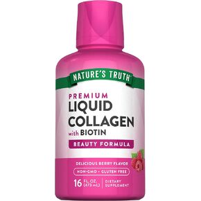 Nature's Truth Liquid Collagen | 16 oz | with Biotin | Beauty Formula | Berry Flavor | Non-GMO & Gluten Free Supplement in Kuwait