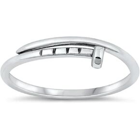 CloseoutWarehouse 925 Sterling Silver Thin Nail Ring in Saudi Arabia