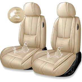 أغطية مقاعد سيارة فاخرة لسيارة لكزس GS 350 2007-2020، غطاء مقعد جلدي مريح لسيارة GS 350، وسائد واقية لمقاعد السيارة مقاومة للماء لمقعدين (بيج) in Saudi Arabia