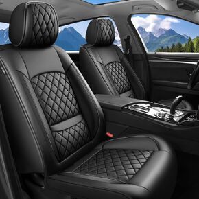 Fit Ridgeline Car Seat Covers for Honda Ridgeline 2007-2025 2026 - Luxury Leather, Anti-Slip, All-Weather Seat Cushions, Waterproof & Breathable, Airbag Compatible, Full 5-Seat Set (Black) in Saudi Arabia