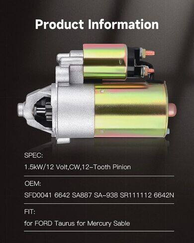 OCPTY NEW STARTER fit for 99-05 for Cadillac for Chevrolet for GMC for Hummer SILVERADO TRUCK SUBURBAN SDR0097 6492 323-1444 10465385 12564110 in Saudi Arabia