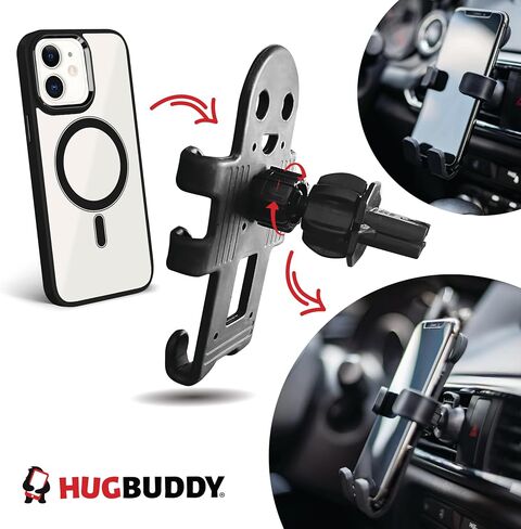 حامل هاتف السيارة Panda Hug Buddy Air Vent، قابل للتعديل، مناسب عالمي، حامل الهاتف الخلوي مع iPhone وSamsung Galaxy وLG وGoogle وPixel وMoto والأسود والهواتف الذكية الأخرى in Kuwait