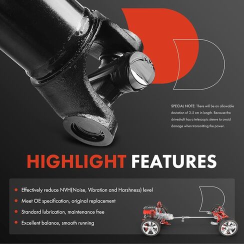مجموعة عمود محرك خلفي A-Premium 50.39 بوصة [4WD Automatic Trans 119.0" WB] متوافق مع شيفروليه تشيفي سيلفرادو 1500 وجي إم سي سييرا 1500 1999-2005، استبدل # 15109400 15163798 in Kuwait
