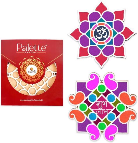 Satvik Set of 6 Rangoli (8 inches) Stencil for Decor DIY Craft Reusable Rangoli Pallets Templates for Floor Table Just Fill with Rangoli Atta or Grains for Navratri Pongal Pooja Mandir (Design-1) in Kuwait