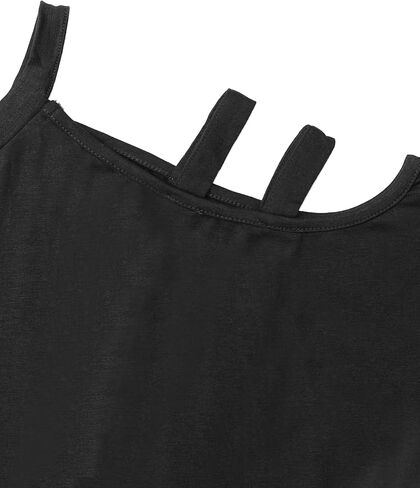 LilyCoco Women's Off The Shoulder Top Short Sleeve Cutout Asymmetrical Neck T Shirt in Kuwait