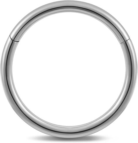 FINE4U ASTM F136 Titanium Nose rings Piercing Jewelry Hoop 16G 18G 20G 6mm 8mm in Saudi Arabia