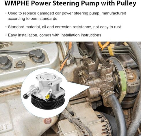 مضخة توجيه كهربائية مع بكرة متوافقة مع Ford F-250 F-350 F-450 F-550 Super Duty 6.7L V8 2011 2012 2013 2014 2015 2016، بديلة لـ 96-5206، BC3Z3A696C in Saudi Arabia