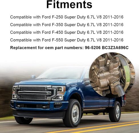 مضخة توجيه كهربائية مع بكرة متوافقة مع Ford F-250 F-350 F-450 F-550 Super Duty 6.7L V8 2011 2012 2013 2014 2015 2016، بديلة لـ 96-5206، BC3Z3A696C in Saudi Arabia
