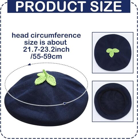 JaGely 2 Pcs Halloween Blueberry Costumes 1 Blueberry Three Leaves Beret 1 Striped Stockings for Women Halloween Cosplay in Saudi Arabia
