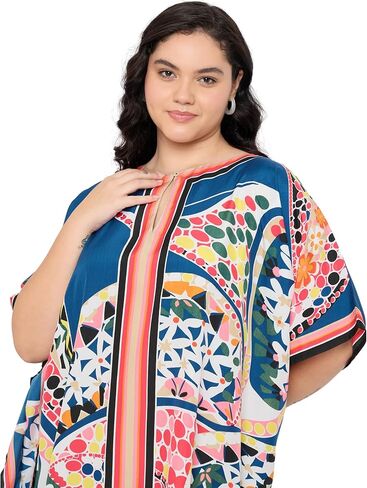 فستان قفطان نسائي مقاس كبير للسهرة ملابس سباحة لتغطية الشاطئ فساتين طويلة ماكسي برقبة على شكل حرف v Mumu لقفطان الصيف in Kuwait