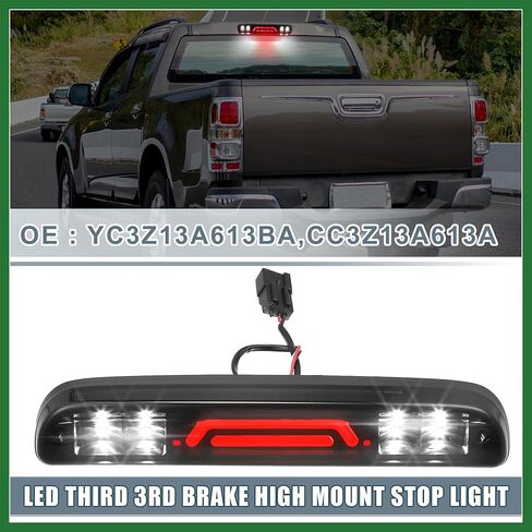Motoforti LED الفرامل الثالثة الثالثة ارتفاع جبل وقف الضوء YC3Z13A613BA الفرامل الذيل ضوء البضائع لفورد لحارس 1993-2011 الإسكان الأسود عدسة مدخنة طويلة الأمد in Saudi Arabia