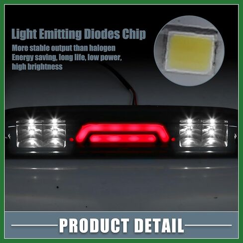 Motoforti LED الفرامل الثالثة الثالثة ارتفاع جبل وقف الضوء YC3Z13A613BA الفرامل الذيل ضوء البضائع لفورد لحارس 1993-2011 الإسكان الأسود عدسة مدخنة طويلة الأمد in Saudi Arabia