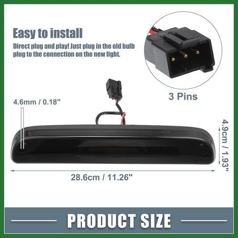 Motoforti LED الفرامل الثالثة الثالثة ارتفاع جبل وقف الضوء YC3Z13A613BA الفرامل الذيل ضوء البضائع لفورد لحارس 1993-2011 الإسكان الأسود عدسة مدخنة طويلة الأمد in Saudi Arabia