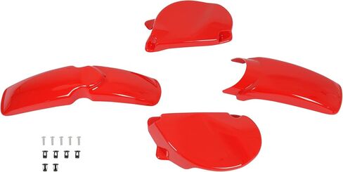 KUAFU Front & Rear Fender + Side Panel Compatible with 1977-1982 Honda XR75 XR80 Motorcycle Accessories Fender and Panel Plastic Body Kit - Red in Saudi Arabia