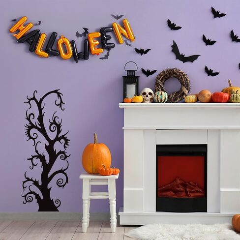 SUPERDANT Halloween Wall Stickers Gothic Chandelier Wall Decals Crow Wall Sticker Halloween Stickers for Kids Halloween Window Decoration for Halloween Party Decorations in Saudi Arabia