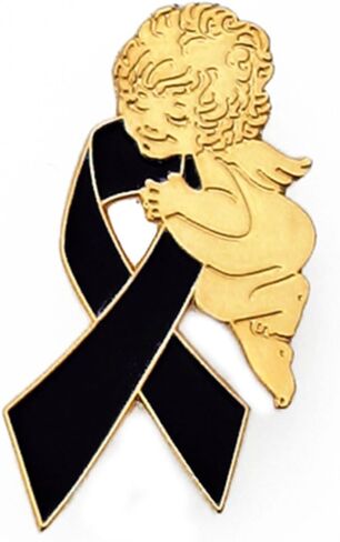 PinMart Awareness Ribbon Religious Spiritual Angel Enamel Lapel Pin in Saudi Arabia