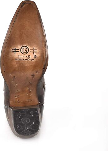 Corral Boots حريمي مطرز بمقدمة قصيرة كاجوال بكعب متوسط ​​للركبة 2-3 بوصة - بني in Saudi Arabia