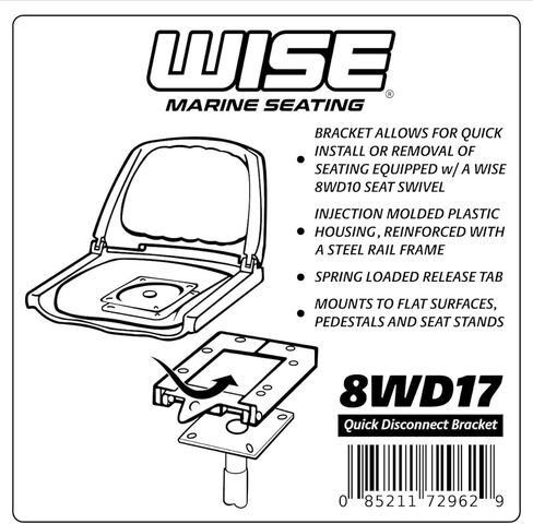 Wise 8WD16 Quick Disconnect Seat Bracket for Standard 7" Seat Swivel in Kuwait