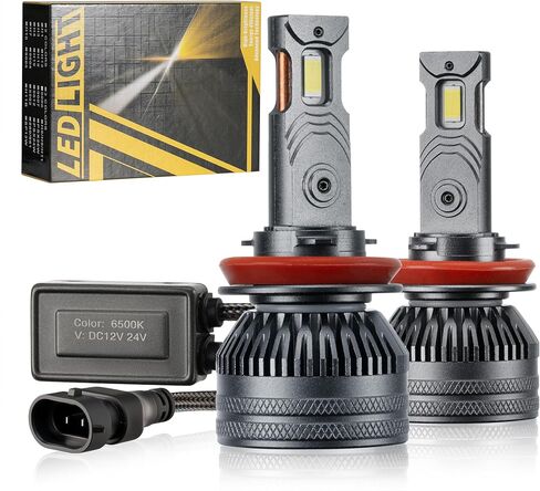 مصابيح الضباب H11/H8/H9/H16 - 13,000LM فائقة السطوع 6500K أبيض، 800% أكثر سطوعًا من الهالوجين، حجم صغير 1:1، عمر 50,000 ساعة، التوصيل والتشغيل، عبوة من 2 in Kuwait