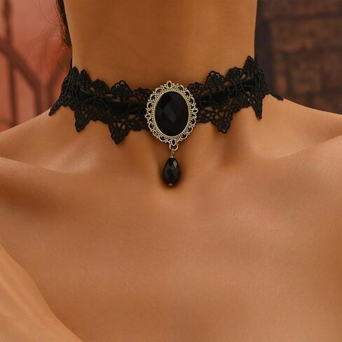 Black Choker Necklaces Gothic Clothes for Women Vintage Goth Jewelry Accessories Halloween Jewelry for Women in Kuwait