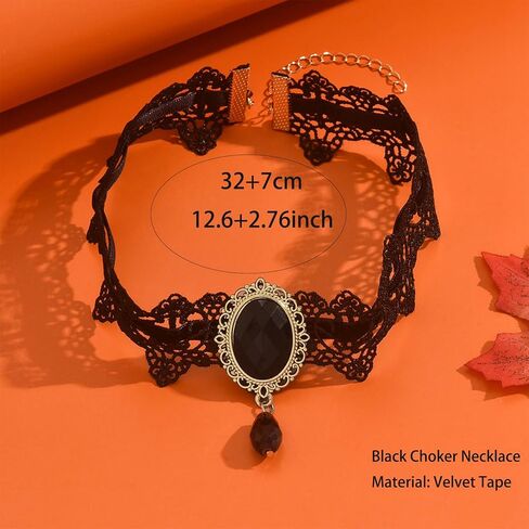 Black Choker Necklaces Gothic Clothes for Women Vintage Goth Jewelry Accessories Halloween Jewelry for Women in Kuwait
