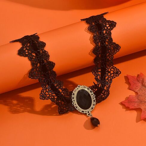 Black Choker Necklaces Gothic Clothes for Women Vintage Goth Jewelry Accessories Halloween Jewelry for Women in Kuwait