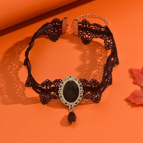 Black Choker Necklaces Gothic Clothes for Women Vintage Goth Jewelry Accessories Halloween Jewelry for Women in Kuwait